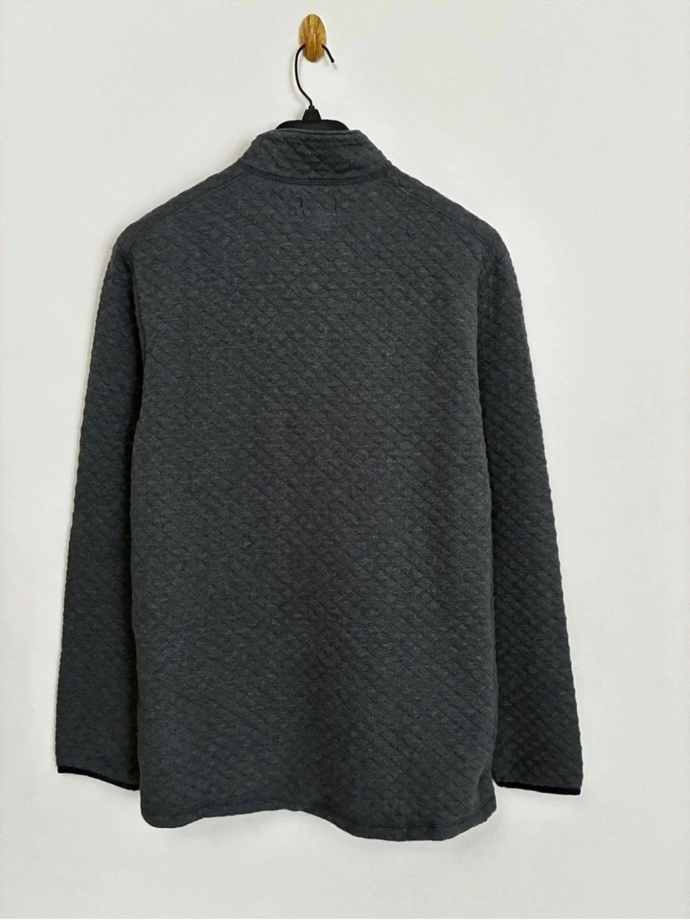 J.Crew Factory Men's Quilted Half-Zip Heater Charcoal Authentic Fleece NWT L